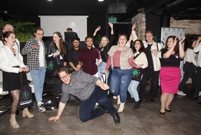 Image: Group photo of the winners of the Karaoke Night