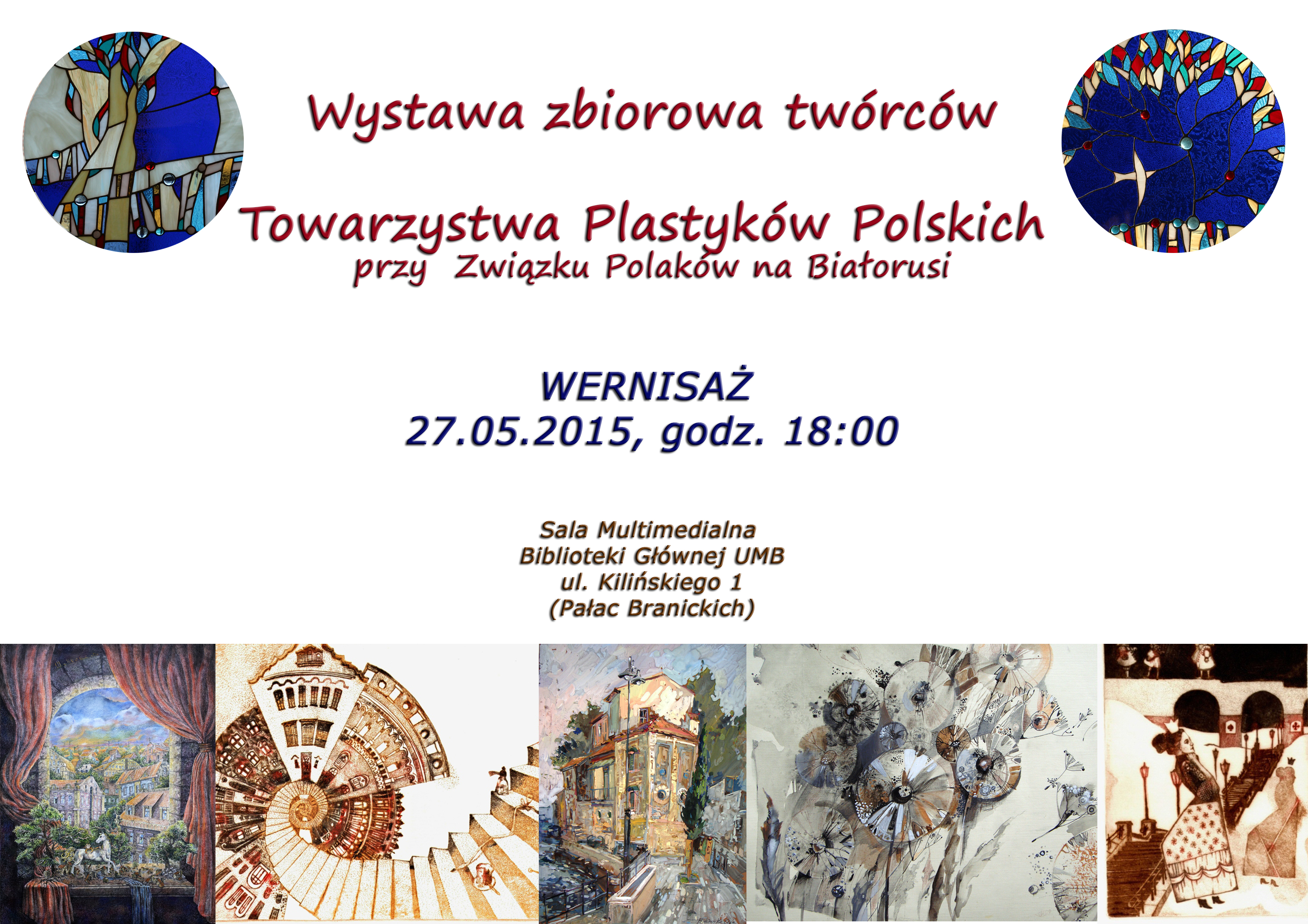 Plakat wystawy Towarzytswa Plastyków Polskcih w Bibliotece UMB - 27.05.2015