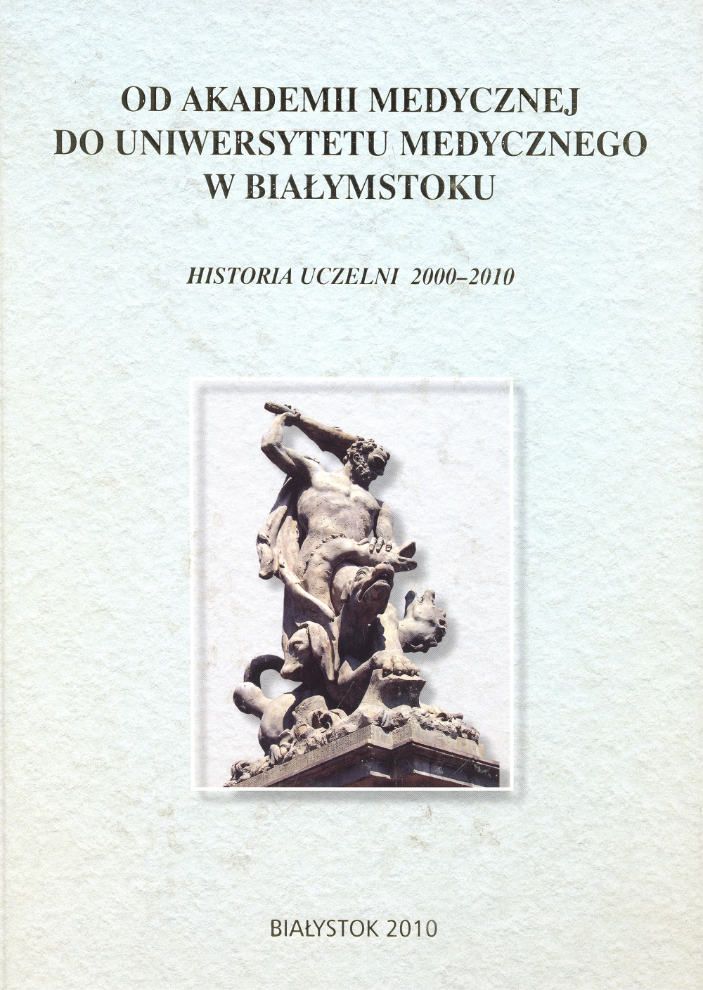 Jasnoniebieska okładka książki ze zdjęciem rzeźby Herkulesa. 