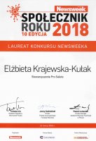 Professor Elżbieta Krajewska-Kułak received the title of 'Social activist of the Year 2018' of the weekly 'Newsweek Poland'