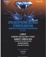 Specjalistyczna Lecznica Stomatologiczna UMB wyróżniona w konkursie „Diamenty Forbsa 2024”