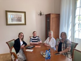 Maria Szlachta, Marija Sniečkutė, Agnieszka Racewicz i Aneta Moćkun w Biurze Prorektora ds. Nauki i Rozwoju