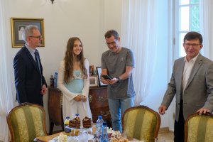 Wnuk rektora prof. Jakuba Chlebowskiego z wizytą w UMB Wnuk rektora prof. Jakuba Chlebowskiego z wizytą w UMB