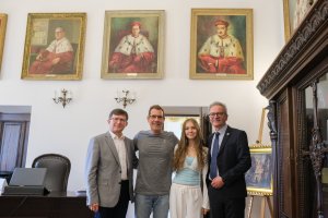 Wnuk rektora prof. Jakuba Chlebowskiego z wizytą w UMB Wnuk rektora prof. Jakuba Chlebowskiego z wizytą w UMB