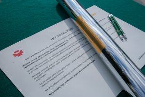 Kamień węgielny pod blok poradni UDSK wmurowany Kamień węgielny pod blok poradni UDSK wmurowany