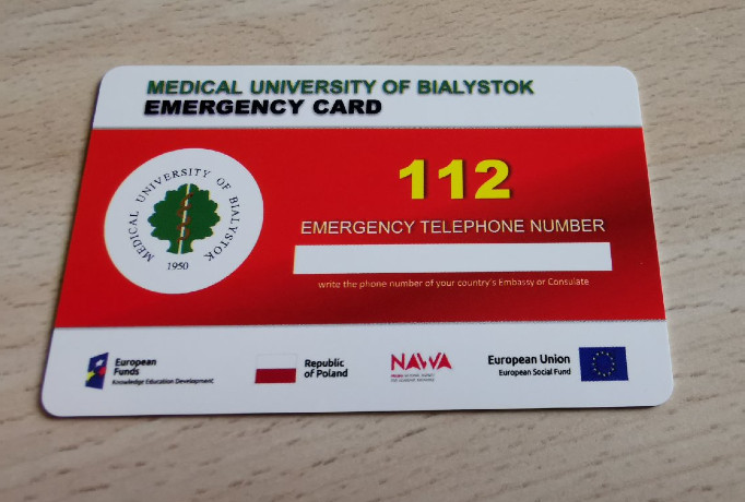 Image: Emergency card