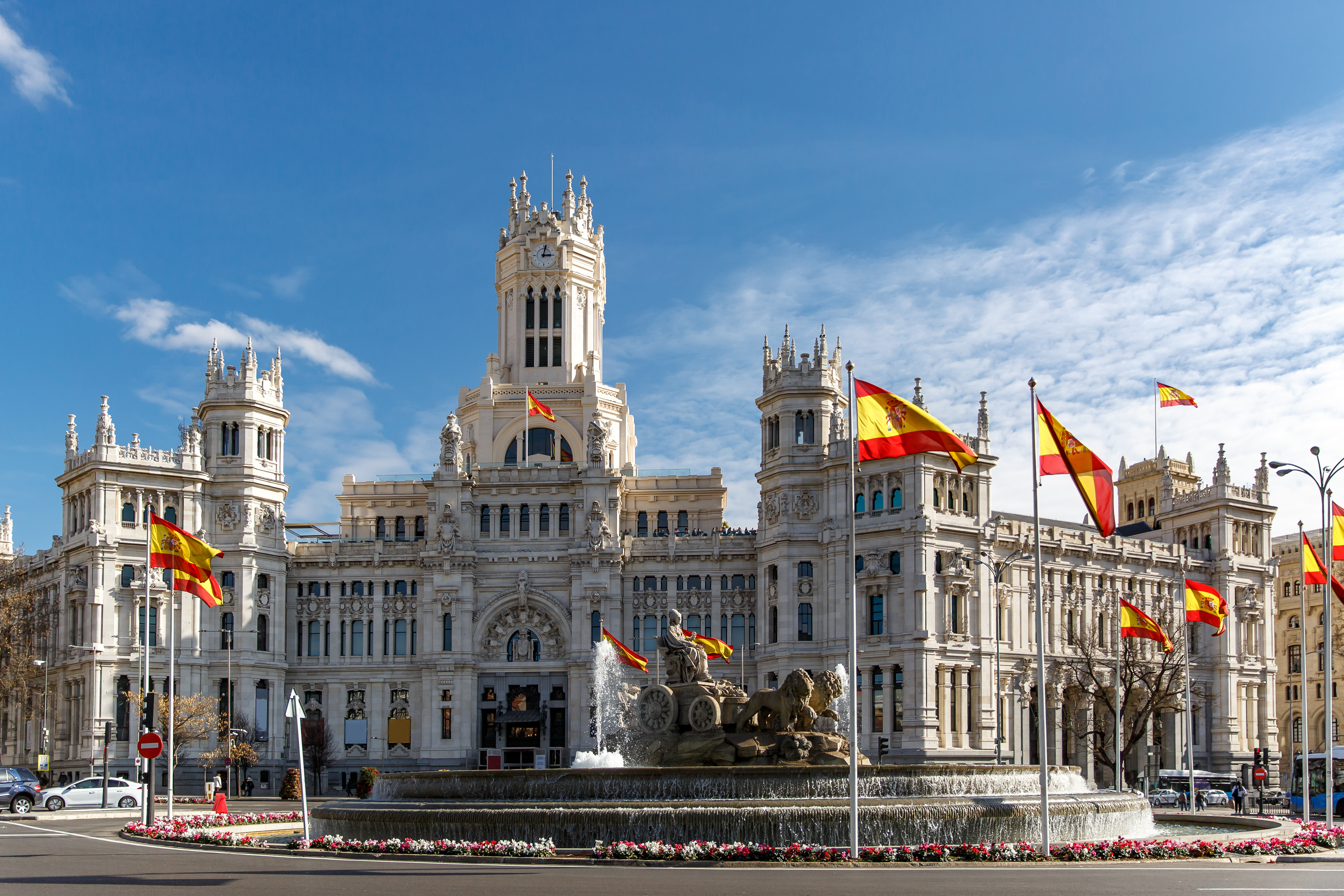 widok na Plaza de Cibeles w Madrycie
