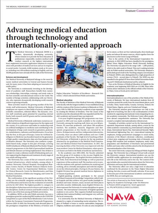 Advancing medical education through technology and internationally-oriented approach