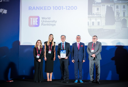 Link: Rector's Plenipotentiary for International Cooperation received an award for placement of the MUB in the THE World University Rankings 2024