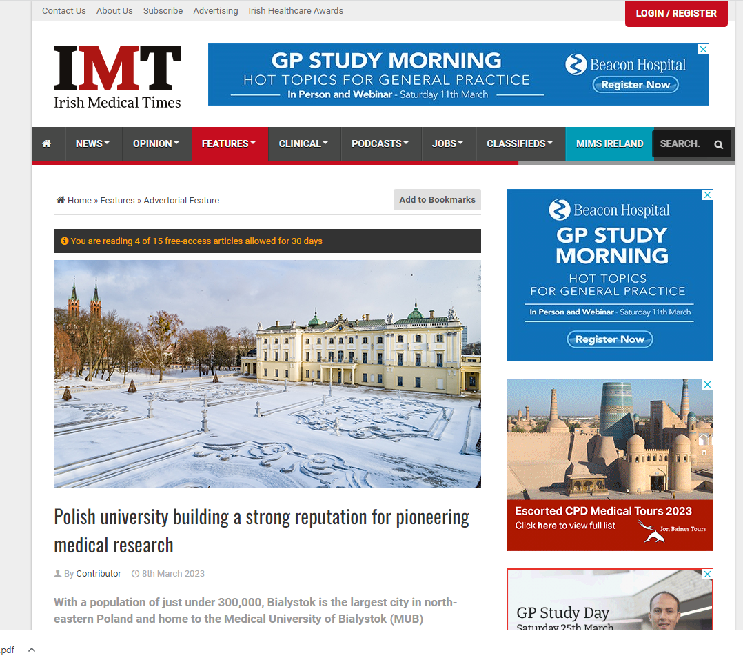 Polish university building a strong reputation for pioneering medical research