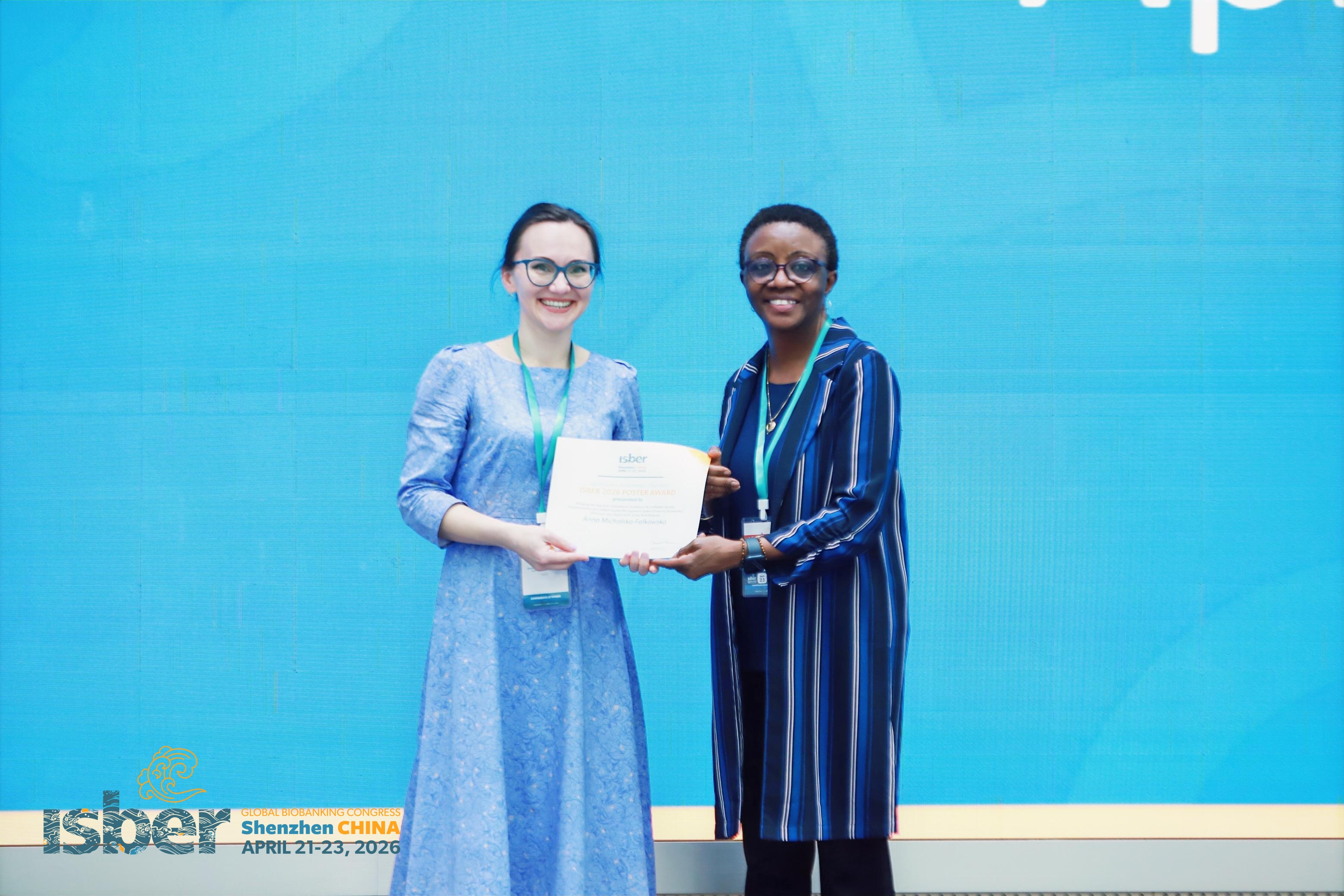Link: Nagroda Best Poster Award dla Biobanku UMB podczas kongresu ISBER 2026 w Shenzhen