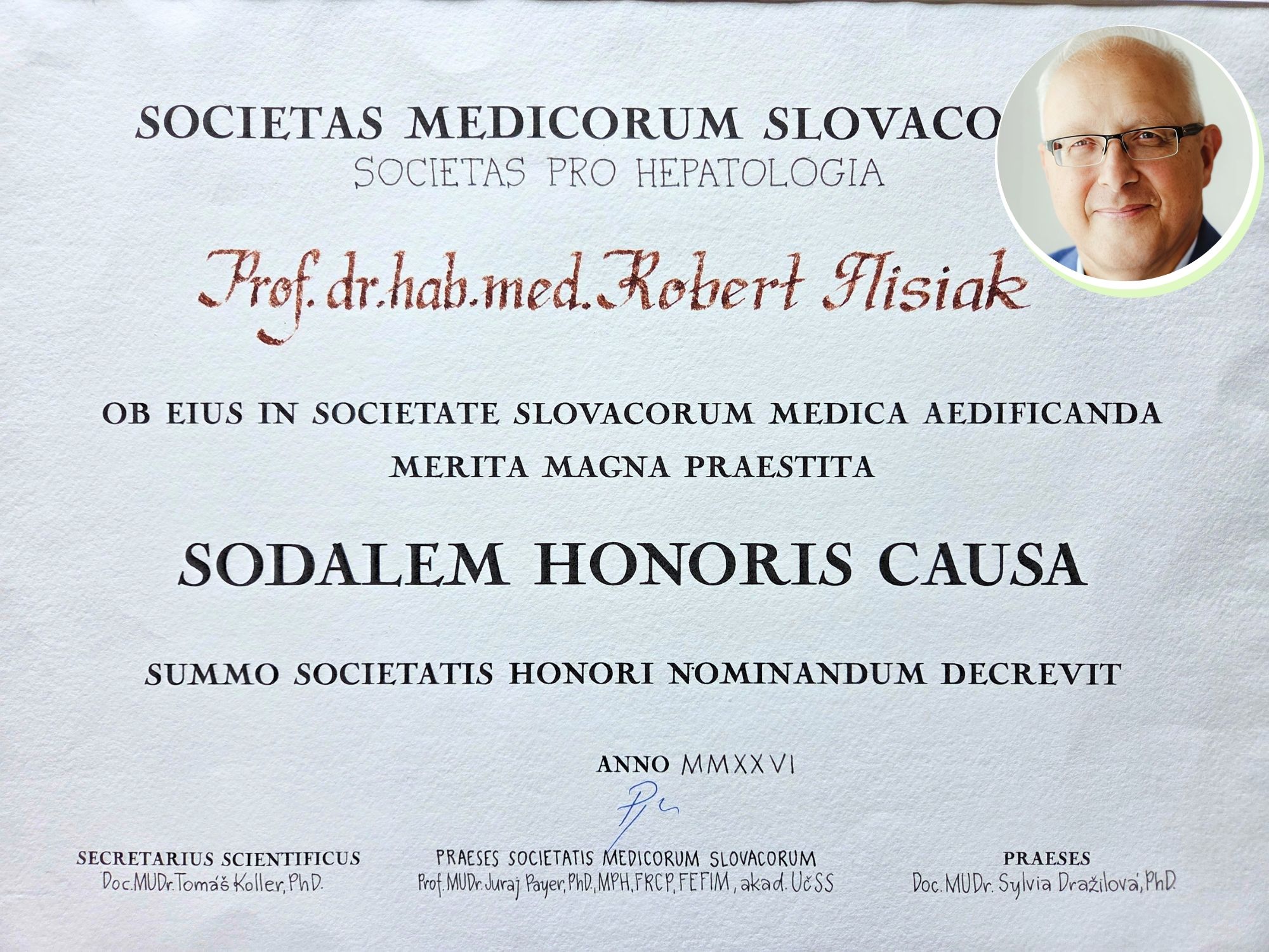 Link: Międzynarodowe wyróżnienie prof. Roberta Flisiaka