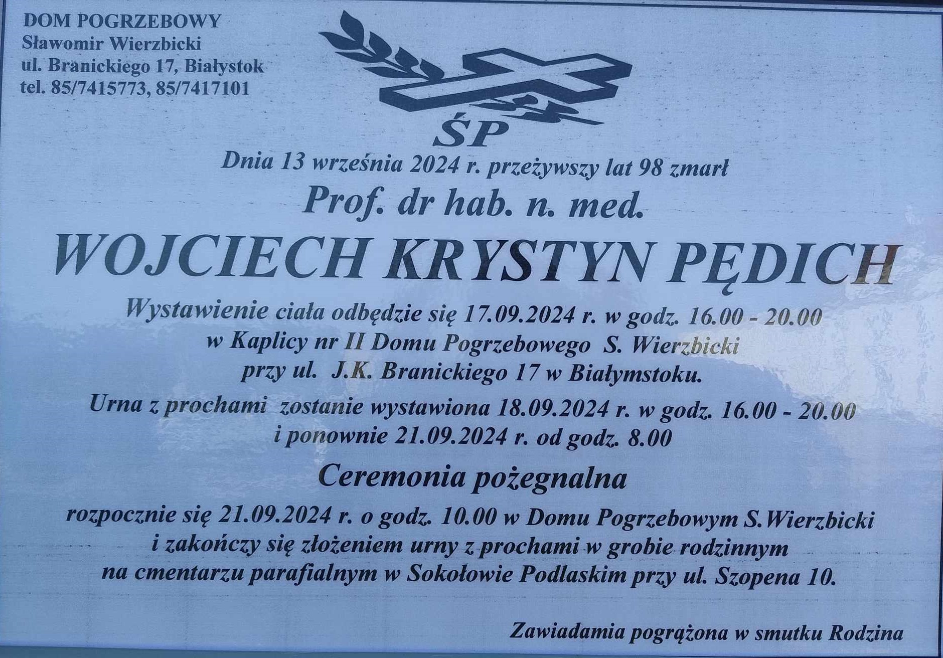 Klepsydra Profesor Wojciech Pędich