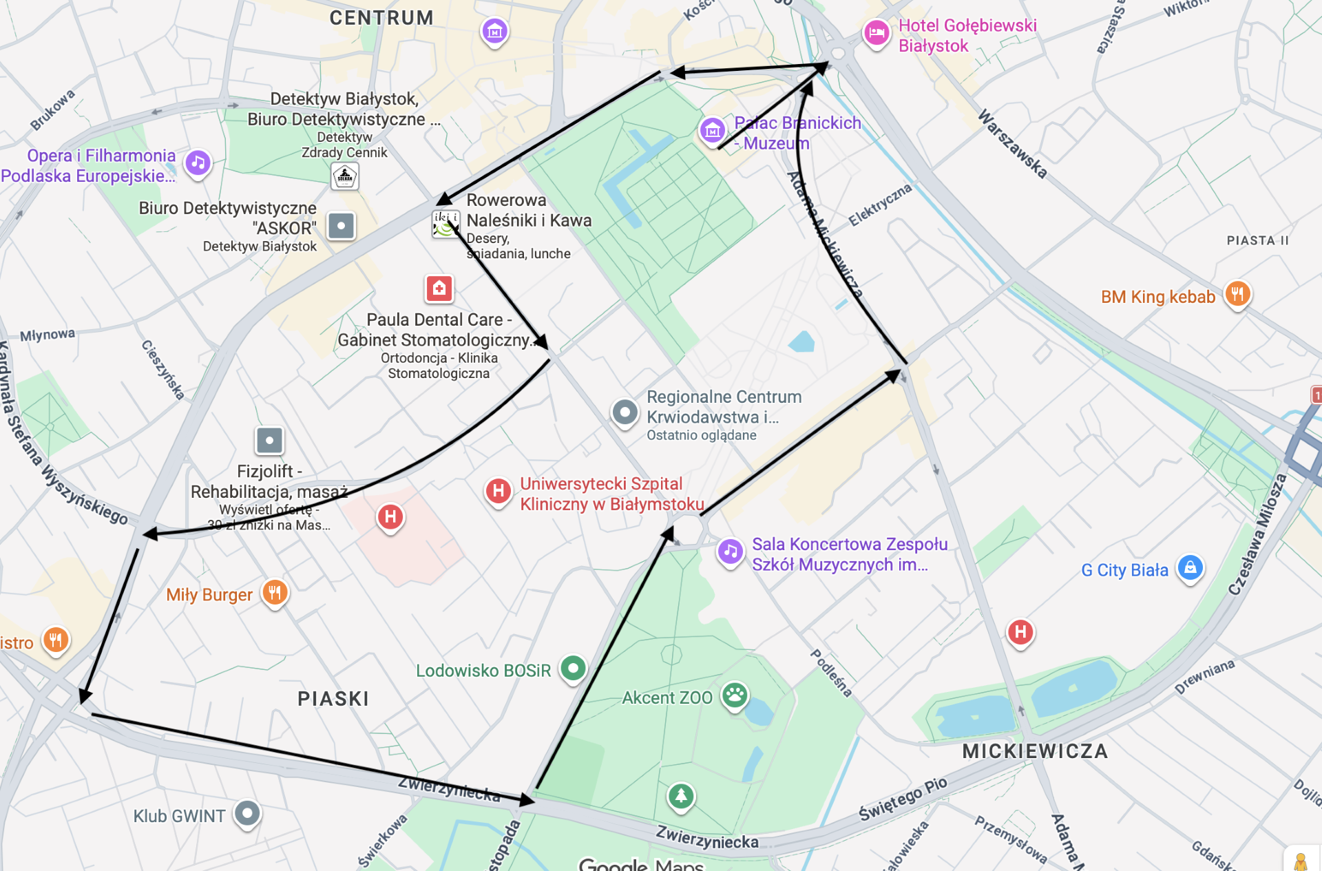 Mapka VIII Przejazdu Medykaliowego
