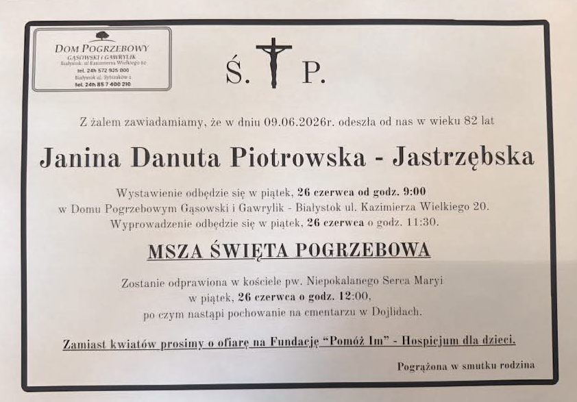 Nekrolog Profesor Janiny Piotrowskiej-Jastrzębskiej