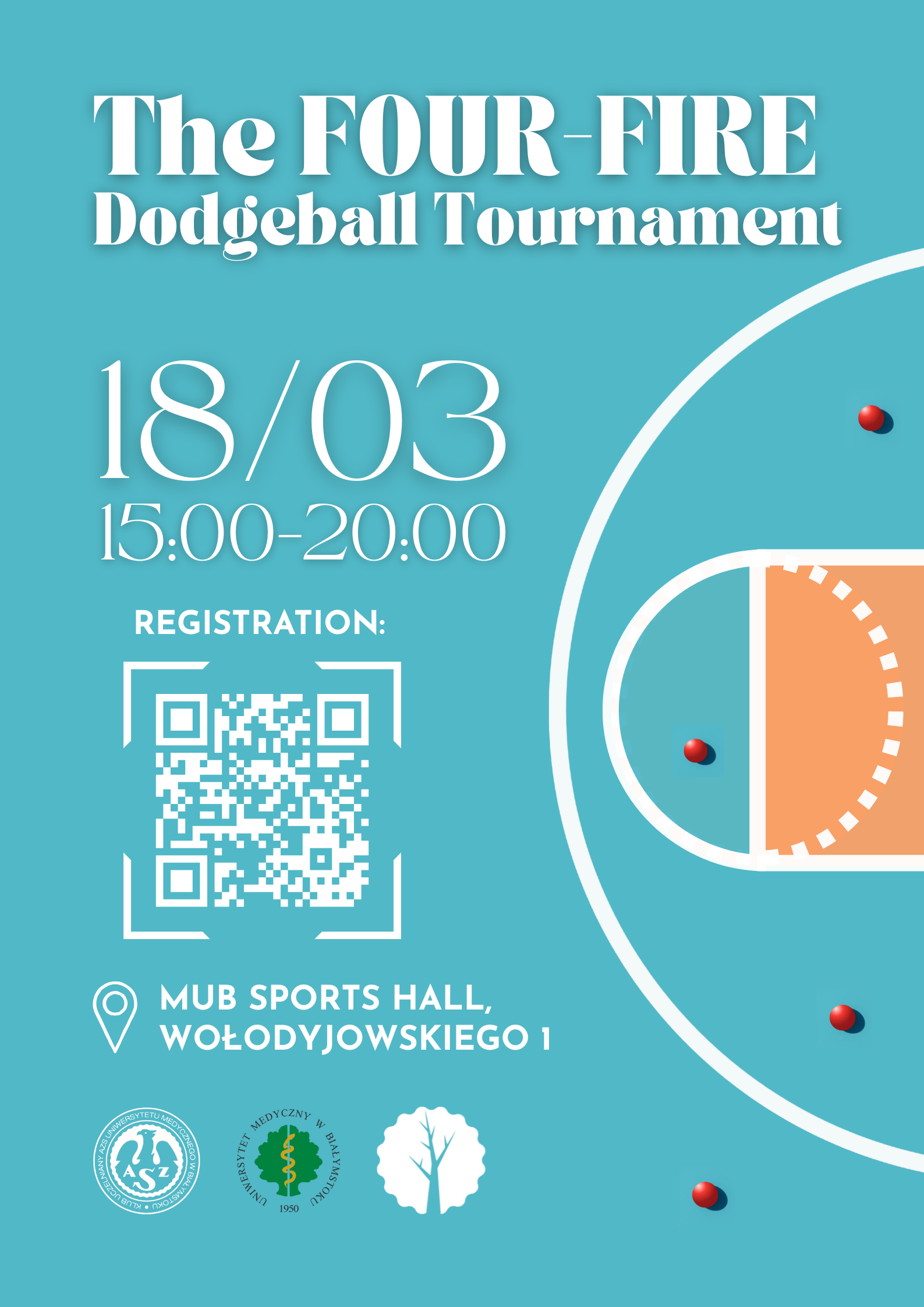 Turniej w Cztery Ognie, 18 marca 2026, Hala Sportowa UMB przy ul. Woodyjowskiego