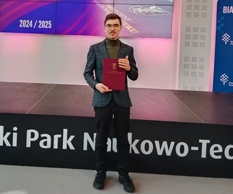 Link: Krystian Czołpiński wyróżniony Stypendium Prezydenta Miasta Białegostoku dla szczególnie uzdolnionych