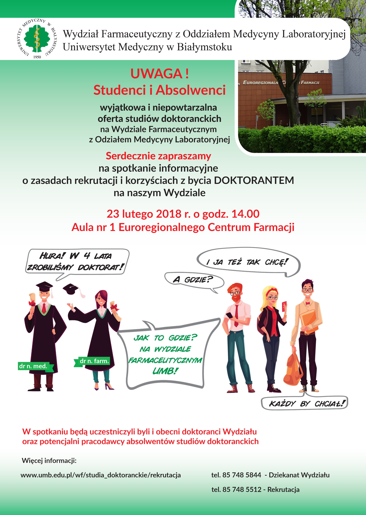 Plakat promujący studia doktoranckie
