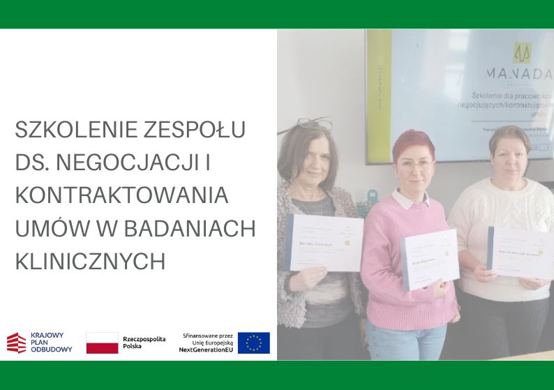 Link: Szkolenie zespołu ds. negocjacji i kontraktowania umów w badaniach klinicznych