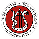 Logotyp Chóru Uniwersytetu Medycznego w Białymstoku.